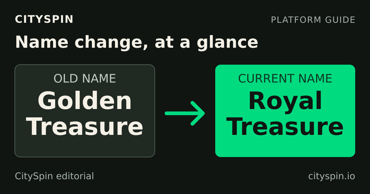 Golden Treasure to Royal Treasure platform name change guide